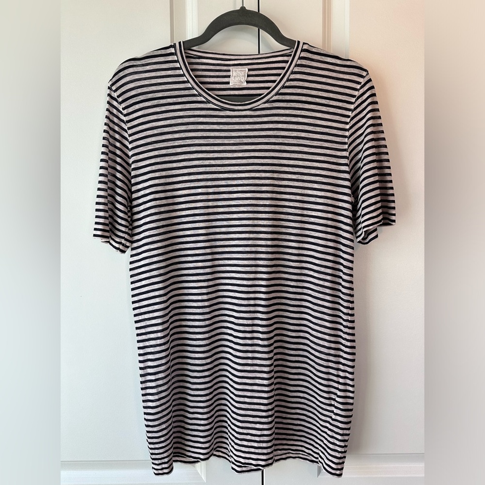 120% Lino Women’s Striped Linen Short Sleeve Tee (Size S)